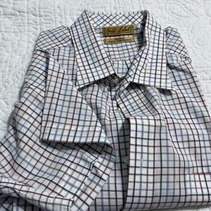 Roundtree & York Gold Label  Short Sleeve Plaid Shirt 2XT
